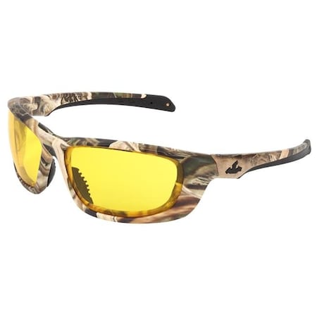 Mcr Safety MCR Safety MCRMOUD114PF Mossy Oak Shadow Grass Blades Camouflage Pattern Amber Yellow Lenses with MAX6 UD1 Series Safety Glasses; Anti-fog Coating MCRMOUD114PF